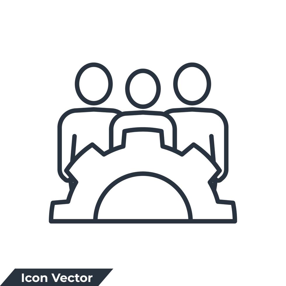 work group icon logo vector illustration. Management team symbol