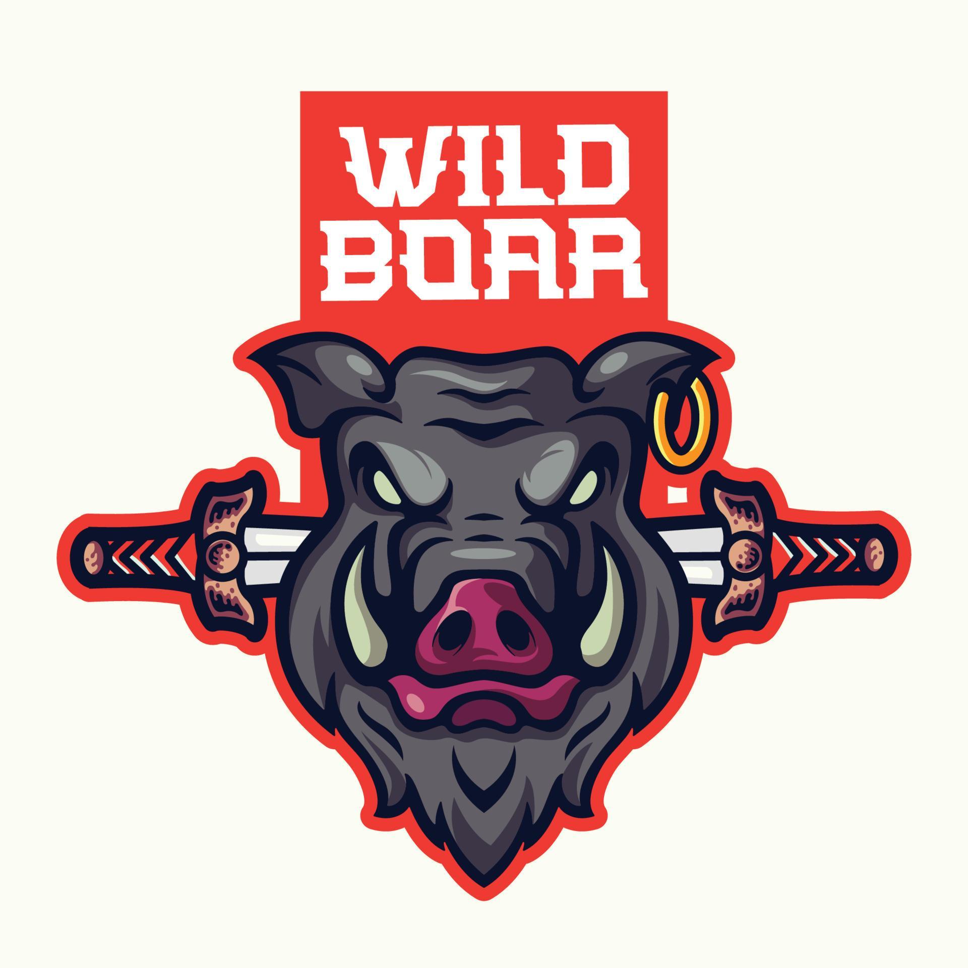 Wild Boar Head Mascot Logo Template 9317165 Vector Art at Vecteezy
