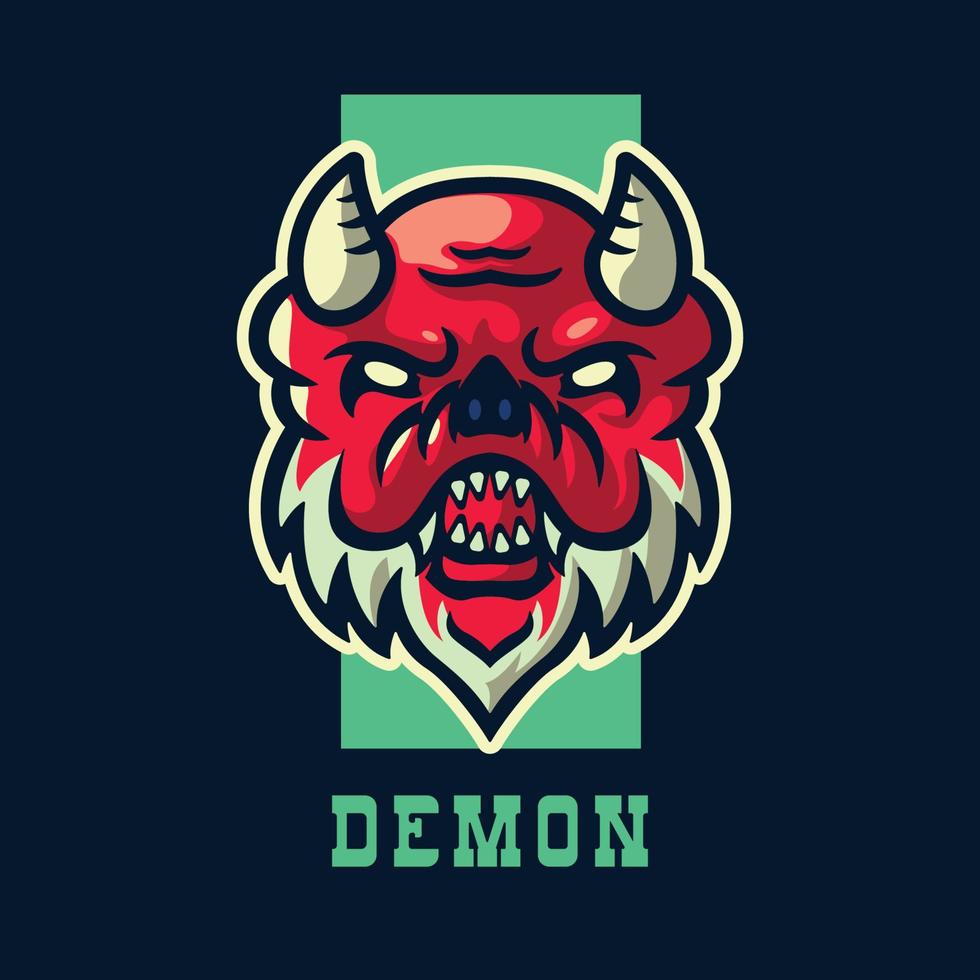 Demon Head Mascot Logo Template vector