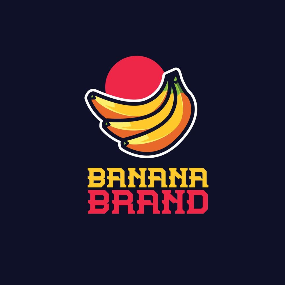 Banana Fruits Head Mascot Logo Template vector