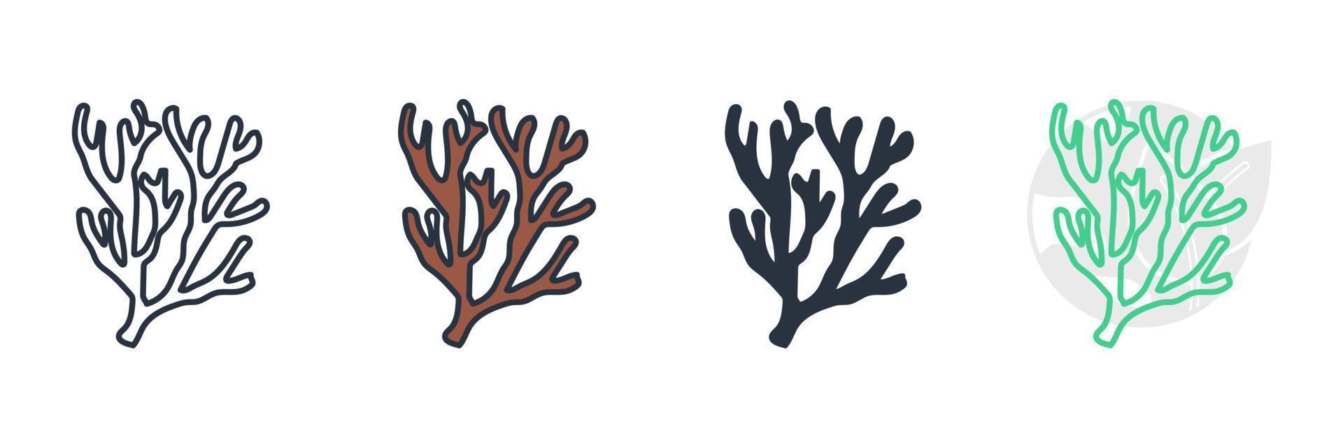 coral icon logo vector illustration. Beautiful underwater flora symbol template for graphic and web design collection