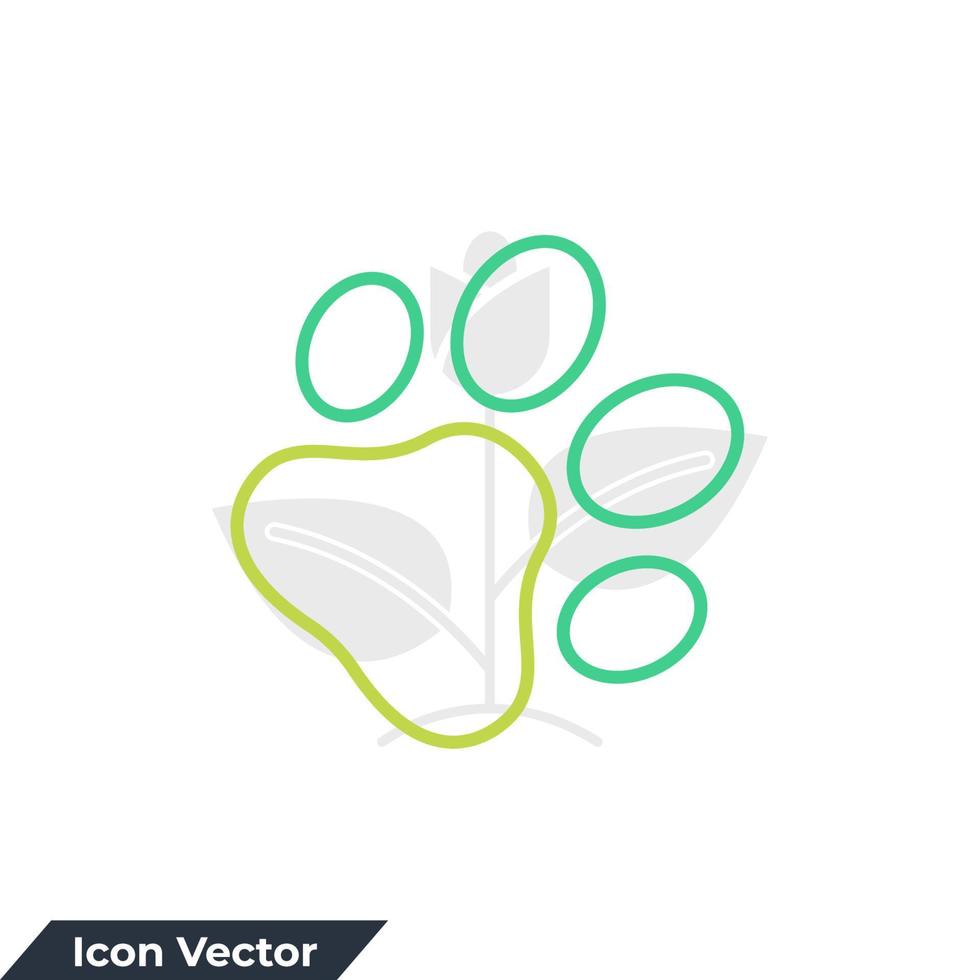 ilustración de vector de logotipo de icono de fauna. plantilla de símbolo de huella de pata para la colección de diseño gráfico y web
