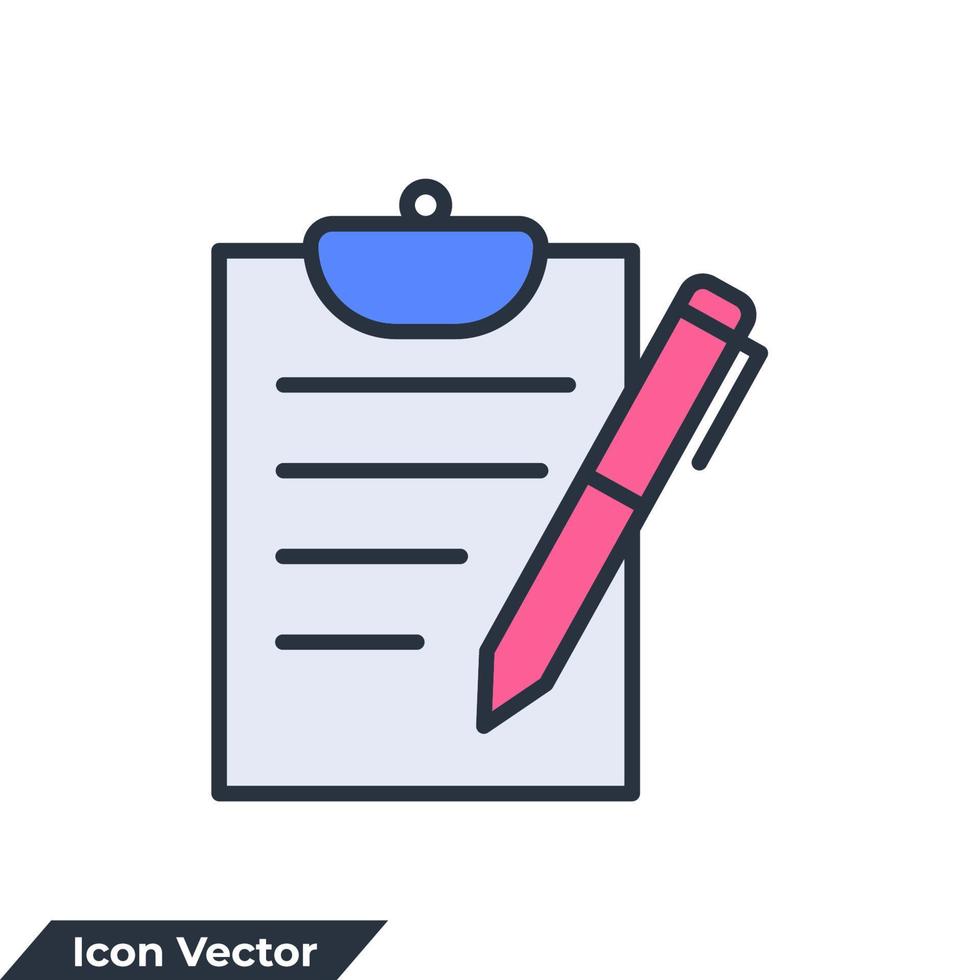 informe icono logo vector ilustración. plantilla de símbolo de auditoría y análisis para la colección de diseño gráfico y web