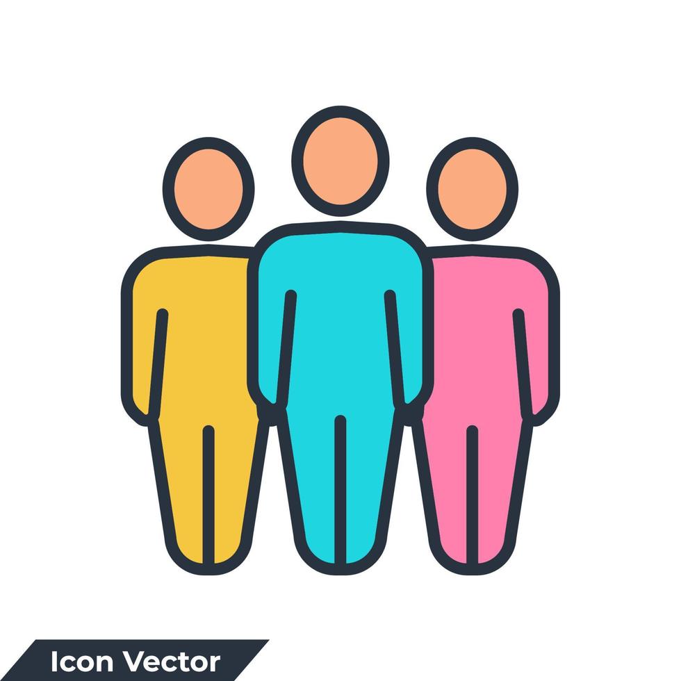 equipo icono logo vector ilustración. plantilla de símbolo de grupo para la colección de diseño gráfico y web