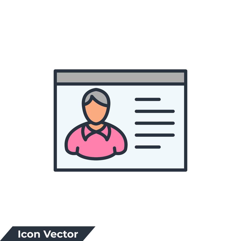 personal website icon logo vector illustration. portfolio symbol template for graphic and web design collection