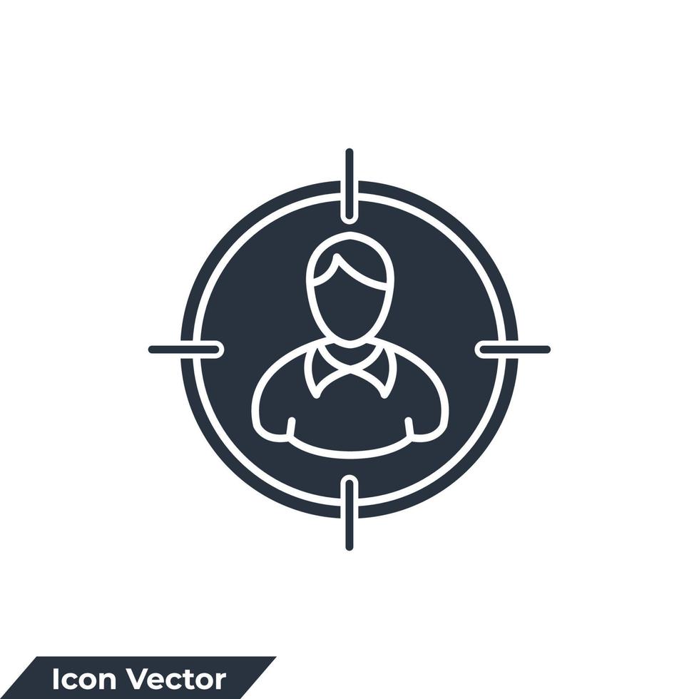 head hunting icon logo vector illustration. target people symbol template for graphic and web design collection