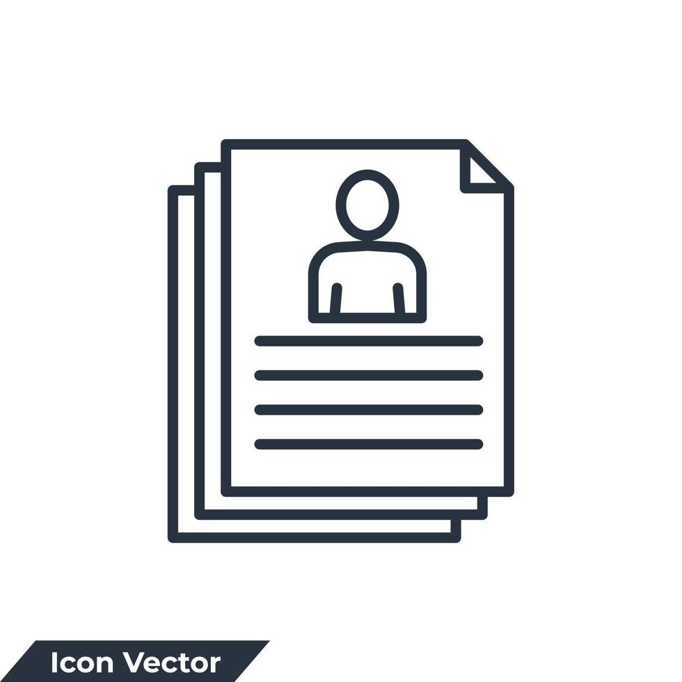 resume icon logo vector illustration. portfolio symbol template for graphic and web design collection