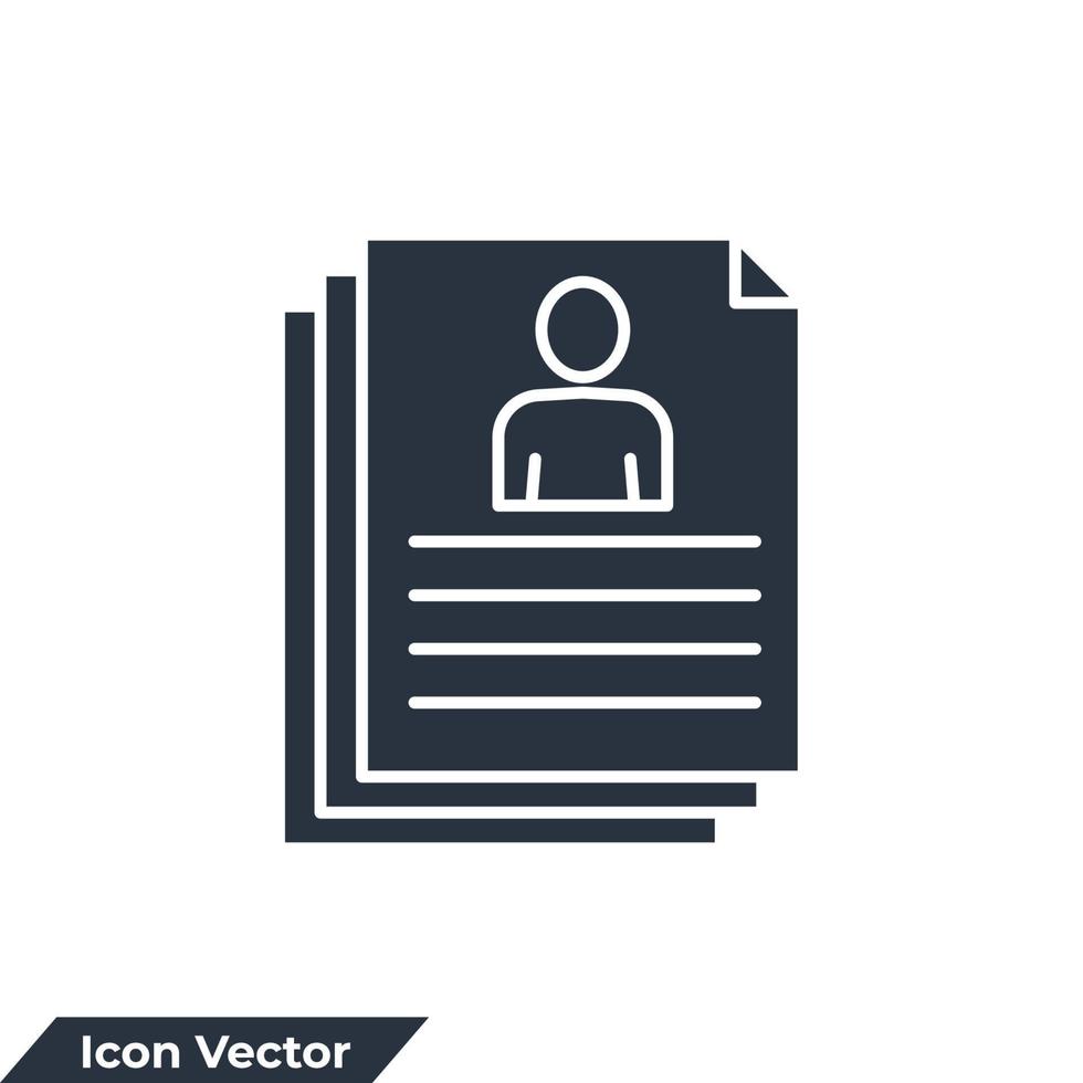 resume icon logo vector illustration. portfolio symbol template for graphic and web design collection