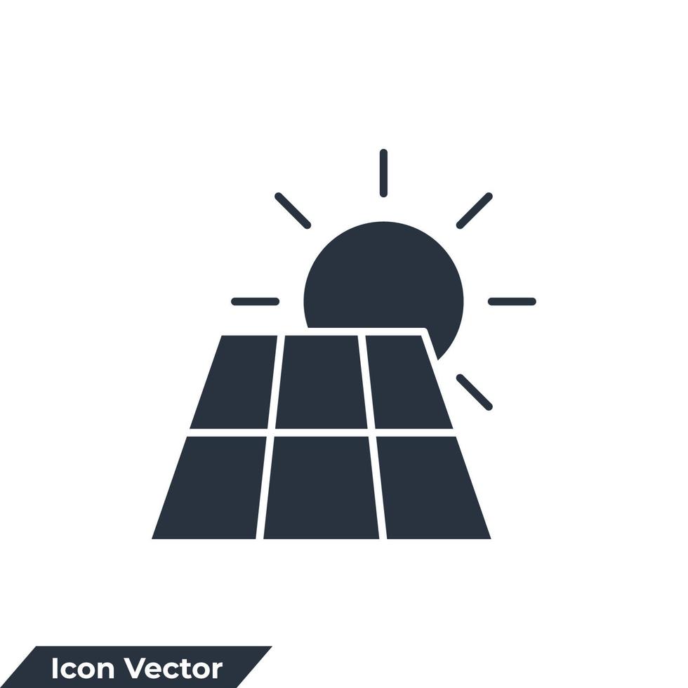 solar power icon logo vector illustration. Sun energy. solar panels symbol template for graphic and web design collection