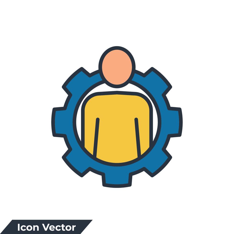 ilustración de vector de logotipo de icono de empleado. plantilla de símbolo de personas de gestión para la colección de diseño gráfico y web