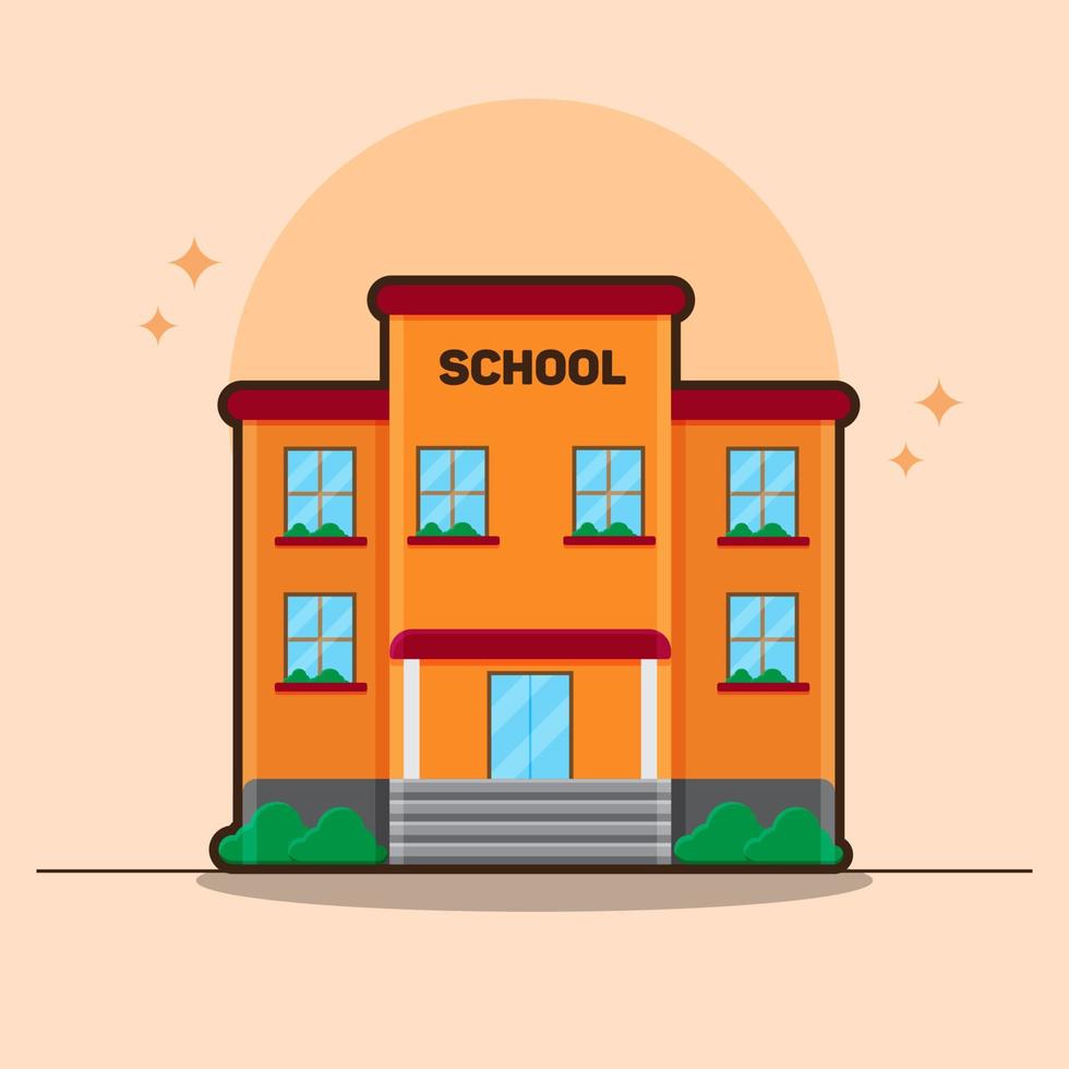 School Building Illustration vector