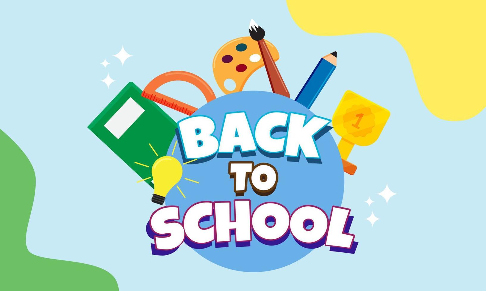Back to School Background with Text Effect vector