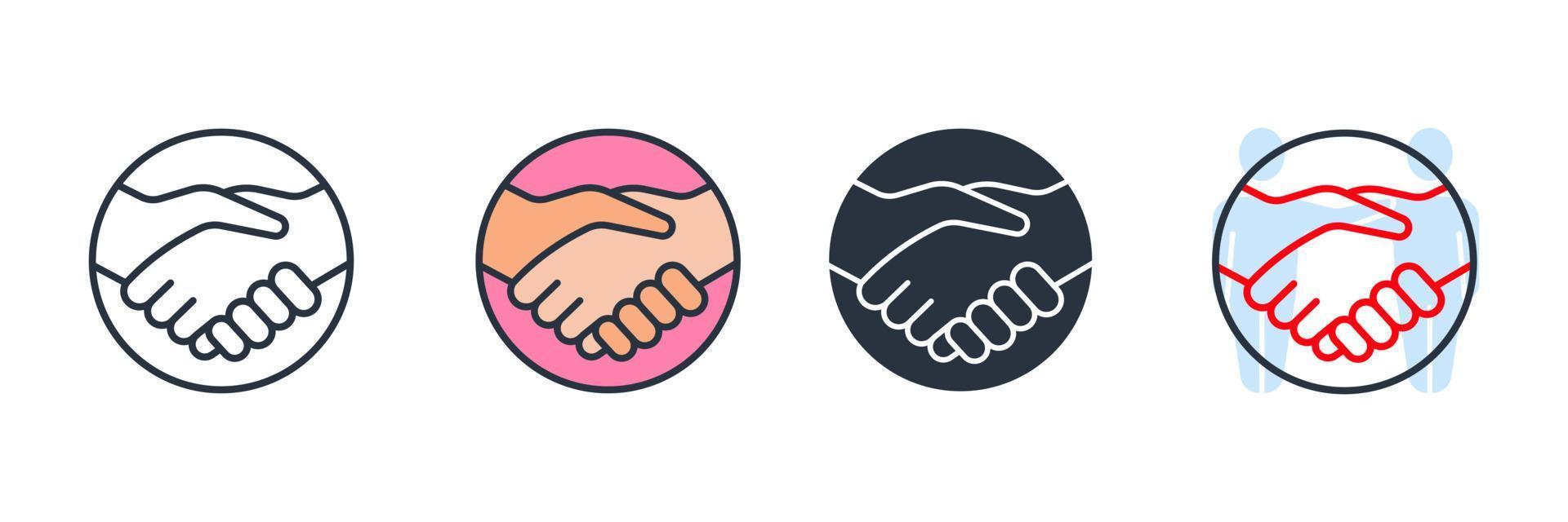 handshake icon logo vector illustration. partnership symbol template for graphic and web design collection