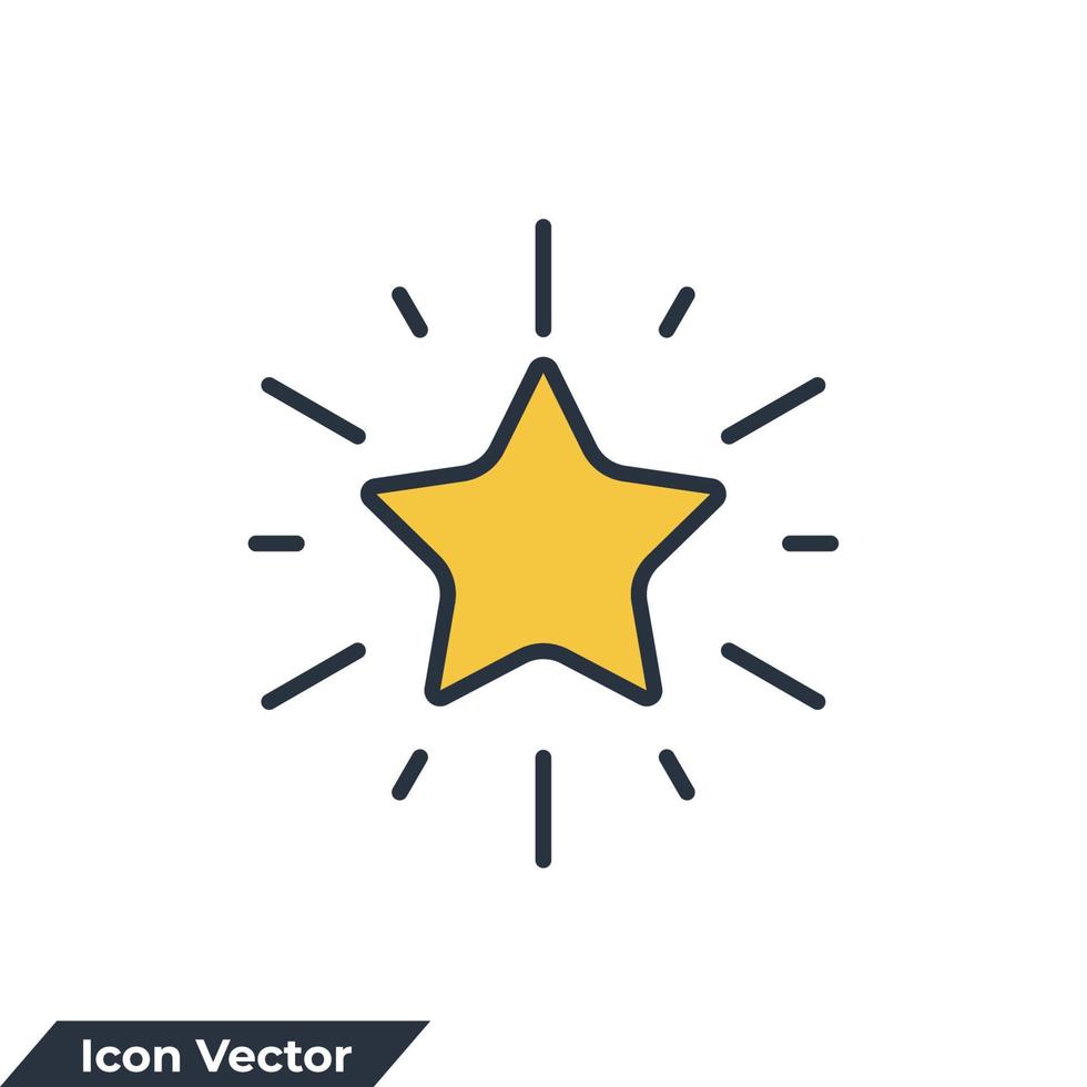 Shiny star icon logo vector illustration. excellence symbol template for graphic and web design collection