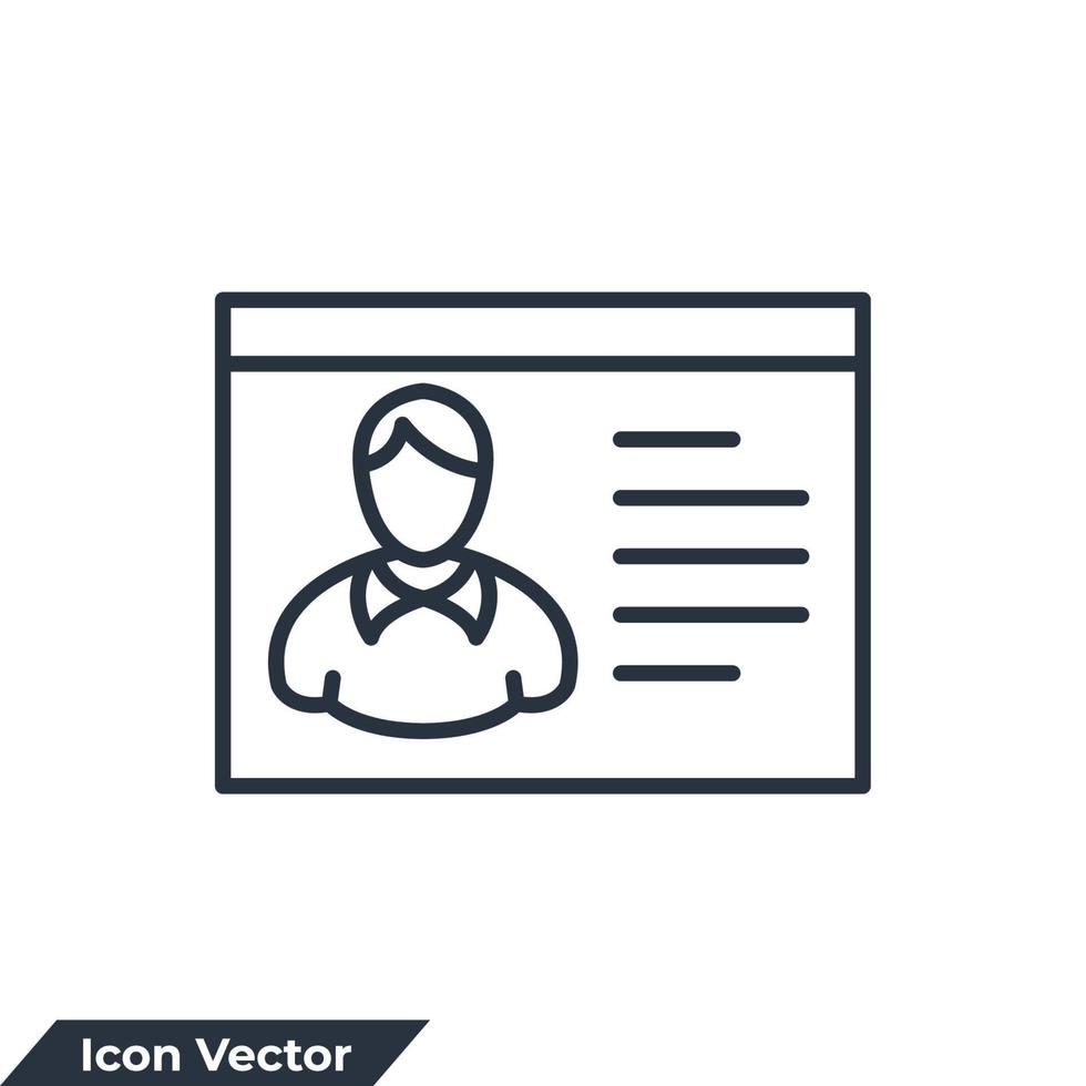 personal website icon logo vector illustration. portfolio symbol template for graphic and web design collection