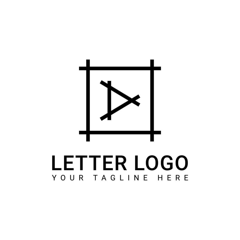 Simple and Clean Black Monogram Logo Design With the Letter D vector