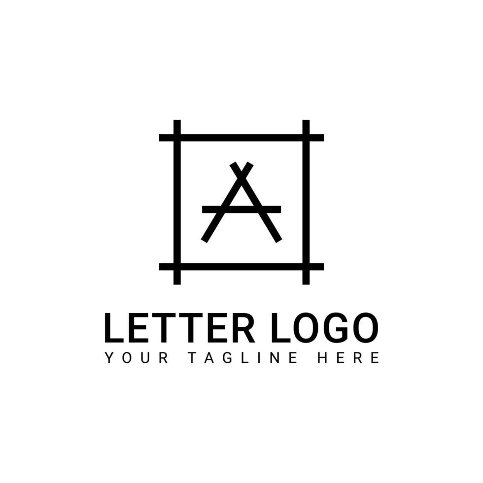 Simple and Clean Black Monogram Logo Design With the Letter A vector