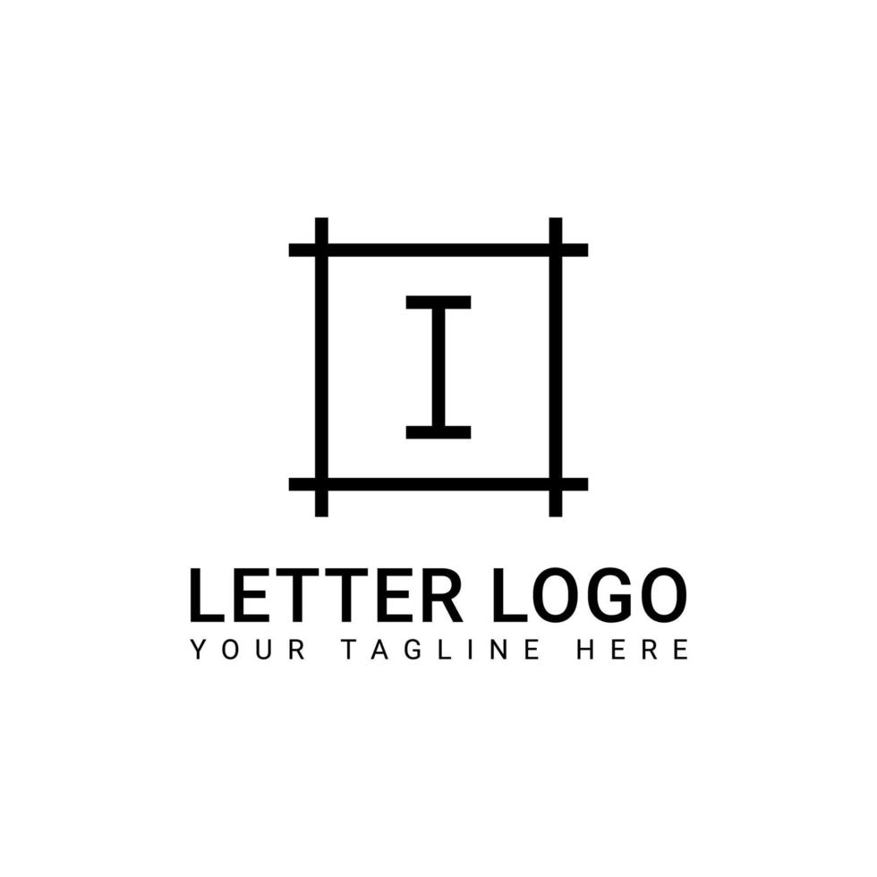 Simple and Clean Black Monogram Logo Design With the Letter I vector