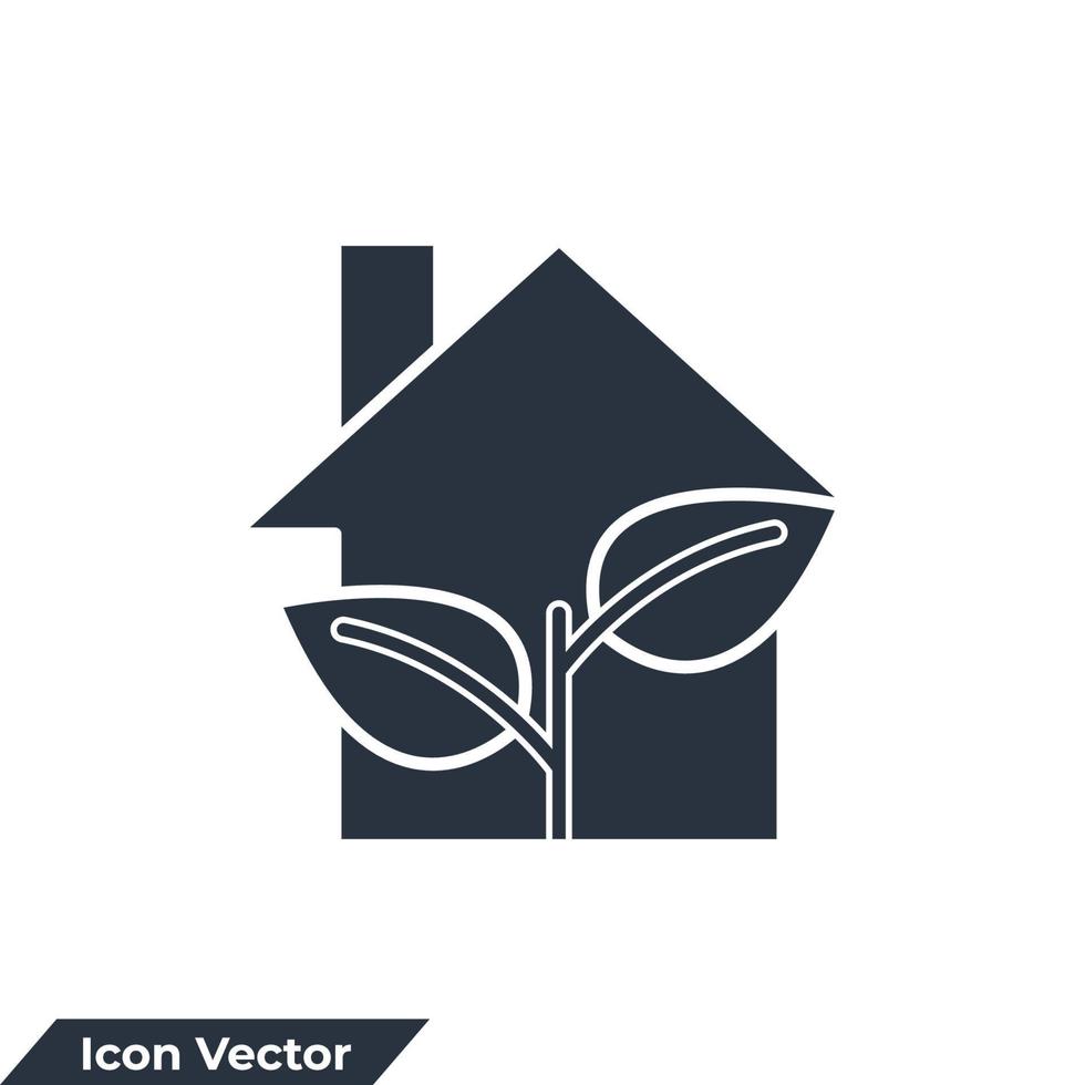 ilustración de vector de logotipo de icono de casa verde. casa ecológica. plantilla de símbolo de hogar inteligente para la colección de diseño gráfico y web