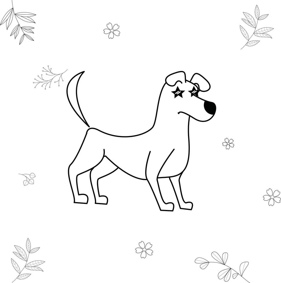 ilustración de vector de perro para colorear libro