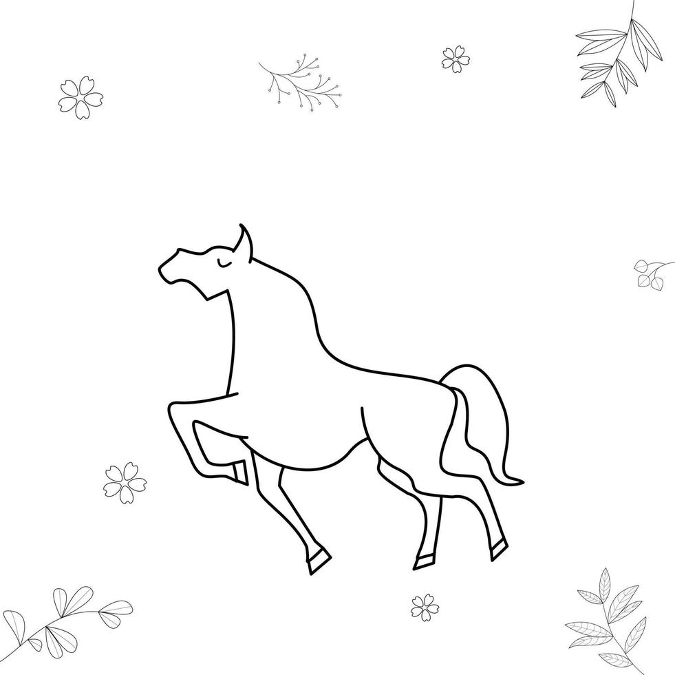 ilustración de vector de caballo para colorear libro