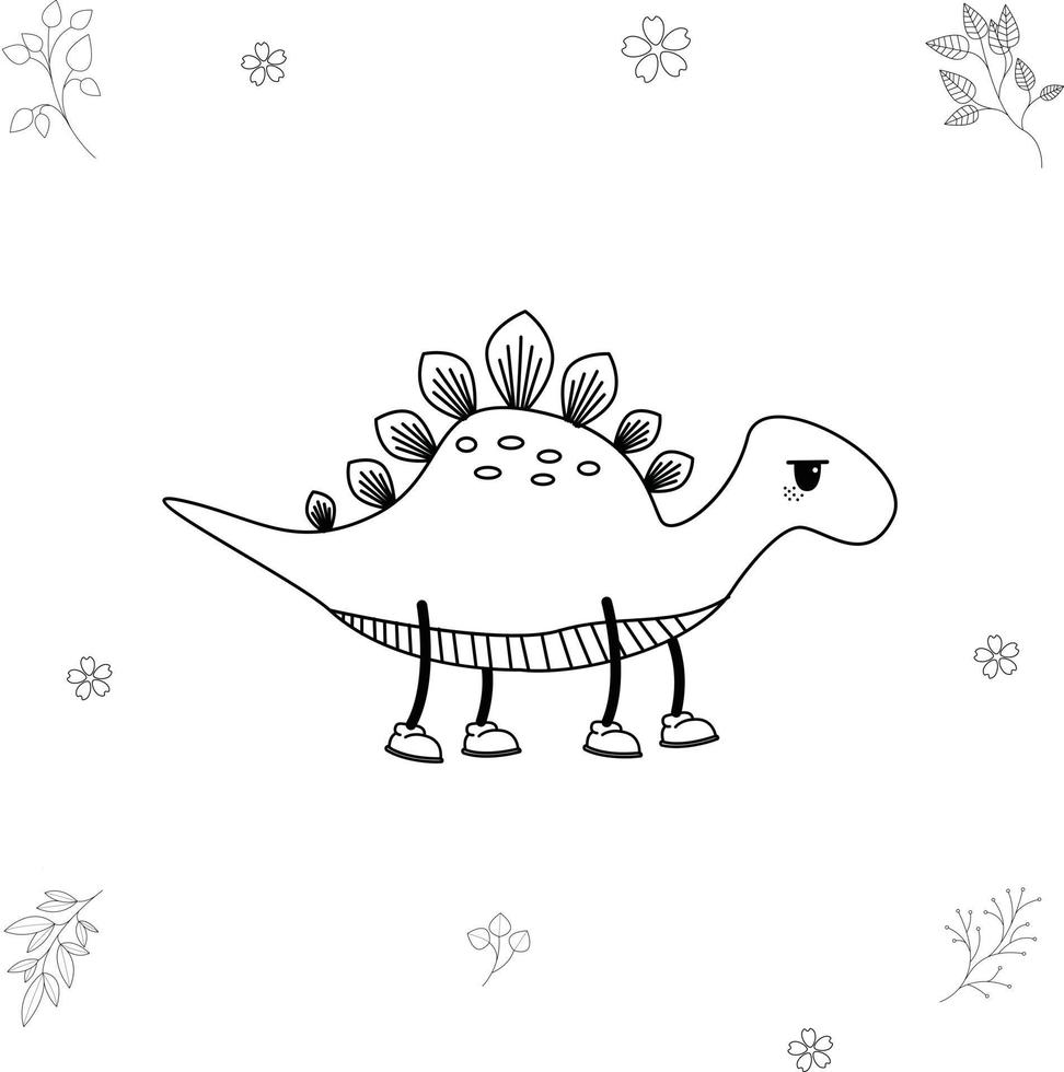 dinosaur vector illustration for coloring book
