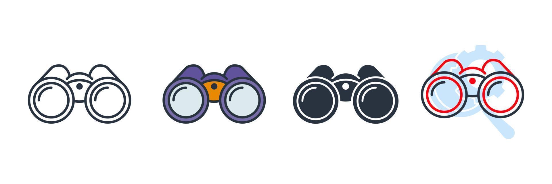 binoculars icon logo vector illustration. discovery symbol template for graphic and web design collection