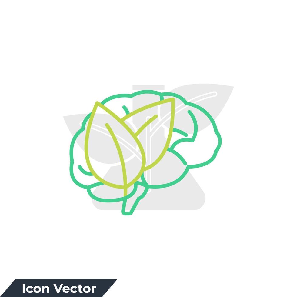 Piense en la ilustración del vector del logotipo del icono verde. plantilla de símbolo de naturaleza y ecología para la colección de diseño gráfico y web