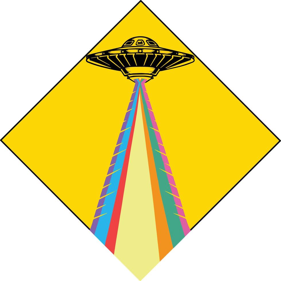 Ufo sign coloured vector