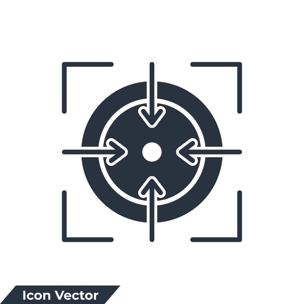 ilustración vectorial del logotipo del icono de enfoque. plantilla de símbolo de destino para la colección de diseño gráfico y web vector
