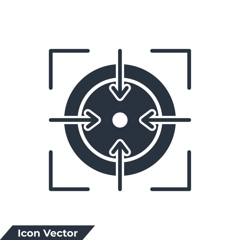 focus icon logo vector illustration. target symbol template for graphic and web design collection