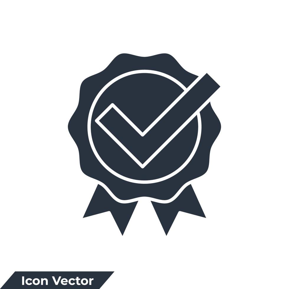 aprobar la ilustración del vector del logotipo del icono. plantilla de símbolo de certificado para la colección de diseño gráfico y web