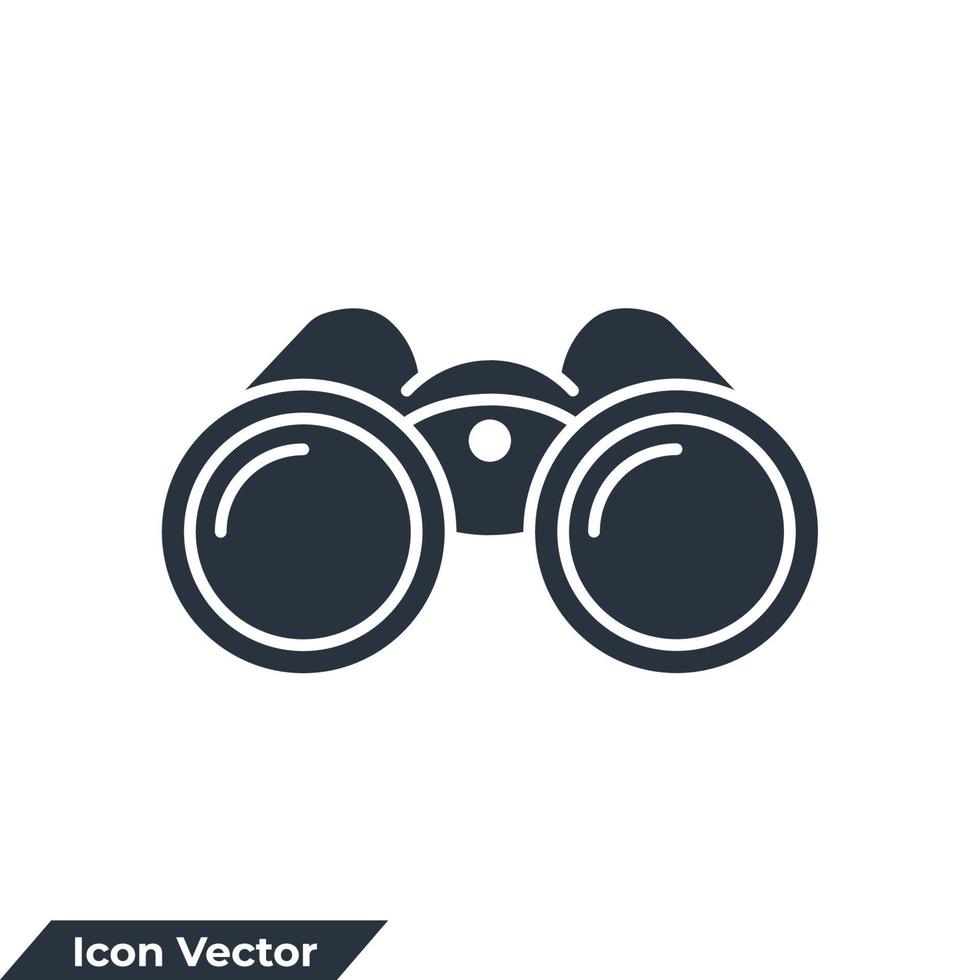 binoculars icon logo vector illustration. discovery symbol template for graphic and web design collection