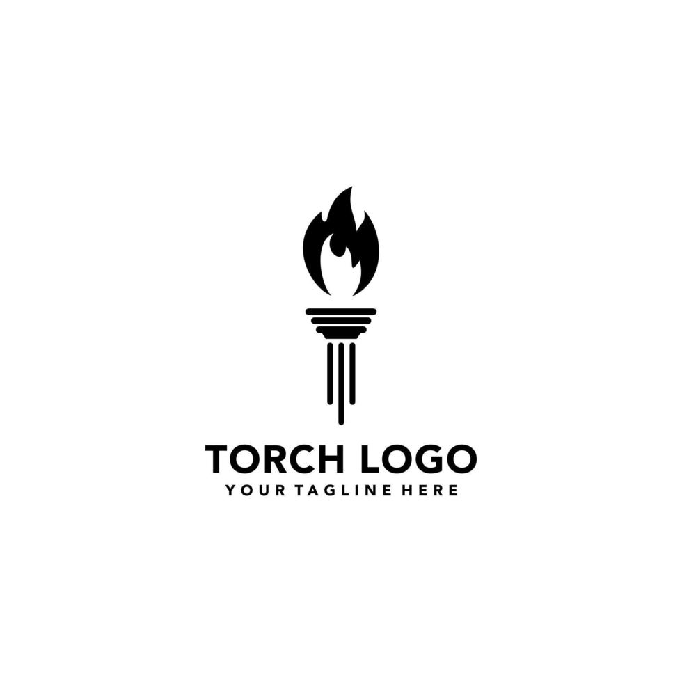 Inspiración en el diseño del logotipo de la llama de la antorcha con el icono de la ley - ilustración vectorial. adecuado para su necesidad de diseño, logotipo, ilustración, animación, etc. vector