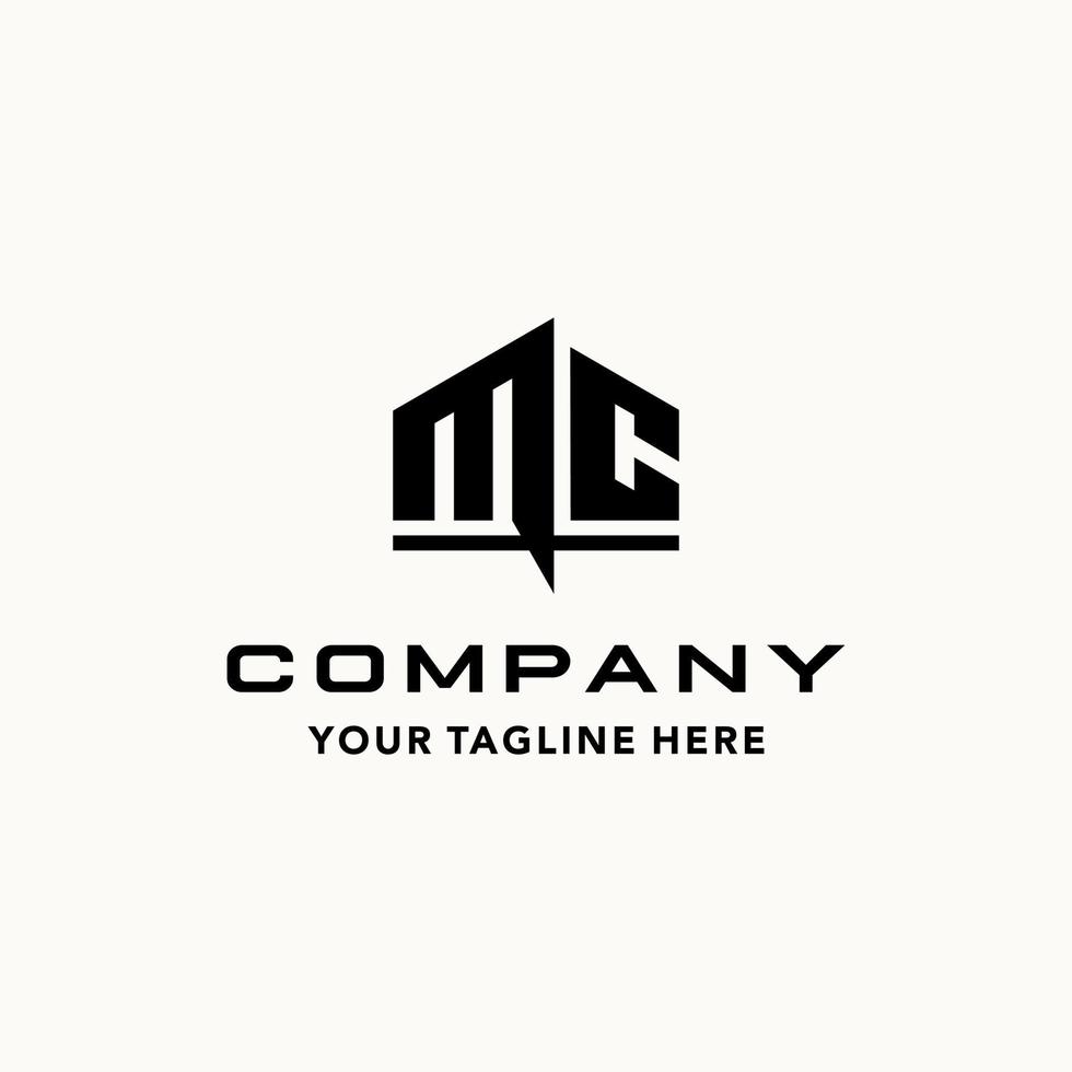 Letter MC building logo - vector illustration, emblem design suitable for your design need, logo, illustration, animation, etc.