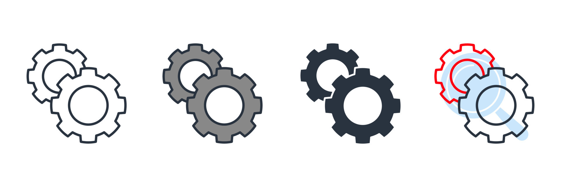 processing icon logo vector illustration. cogwheel and process symbol ...