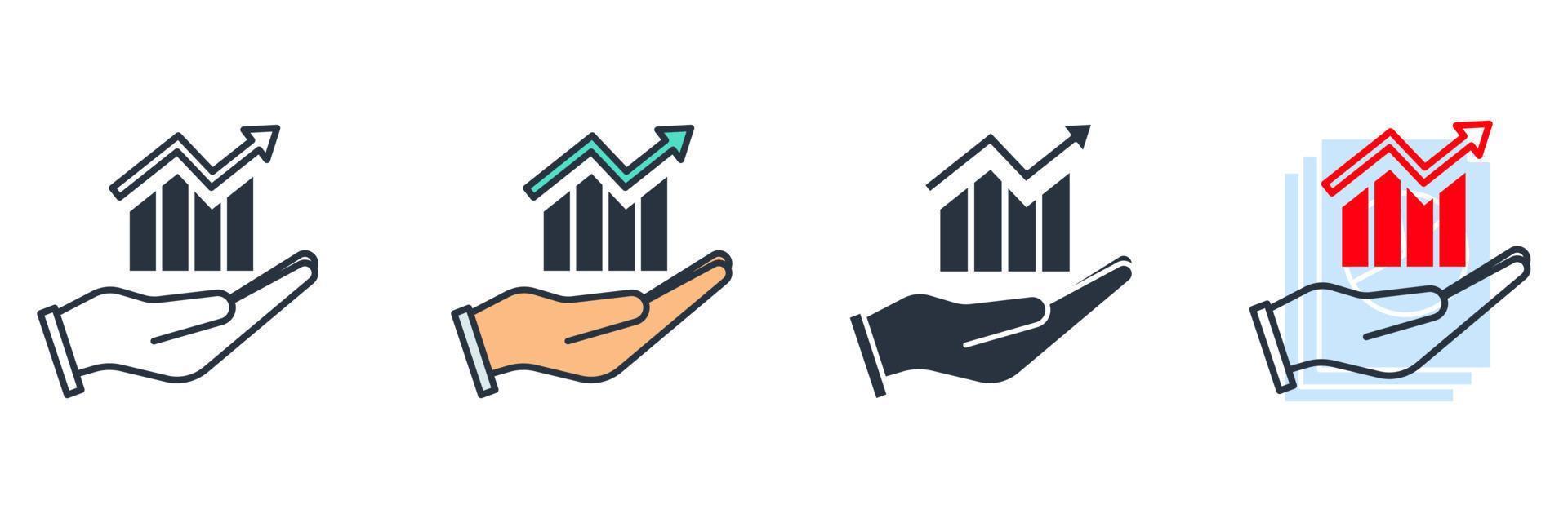 growth icon logo vector illustration. bar graph symbol template for graphic and web design collection