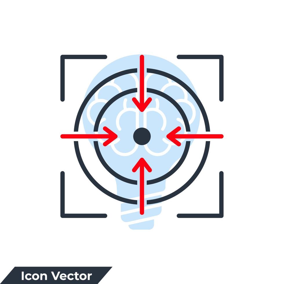 ilustración vectorial del logotipo del icono de enfoque. plantilla de símbolo de destino para la colección de diseño gráfico y web vector