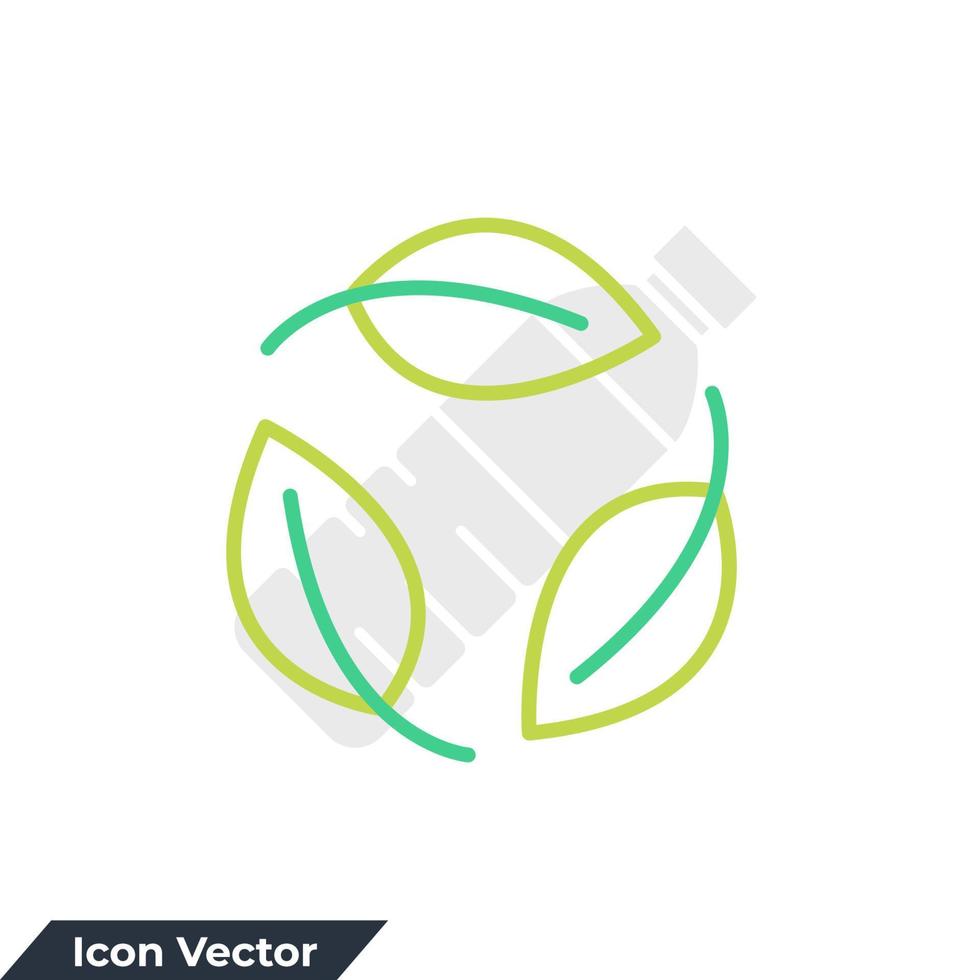 Ilustración de vector de logotipo de icono de reciclaje. plantilla de símbolo de reciclaje para la colección de diseño gráfico y web
