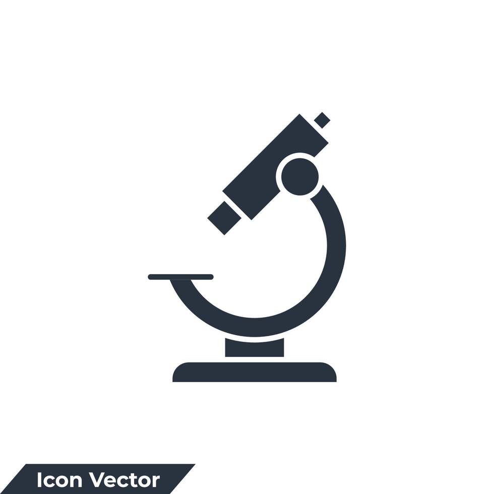 ilustración vectorial del logotipo del icono del microscopio. plantilla de símbolo de hoja y mano, farmacia y ciencia para la colección de diseño gráfico y web vector