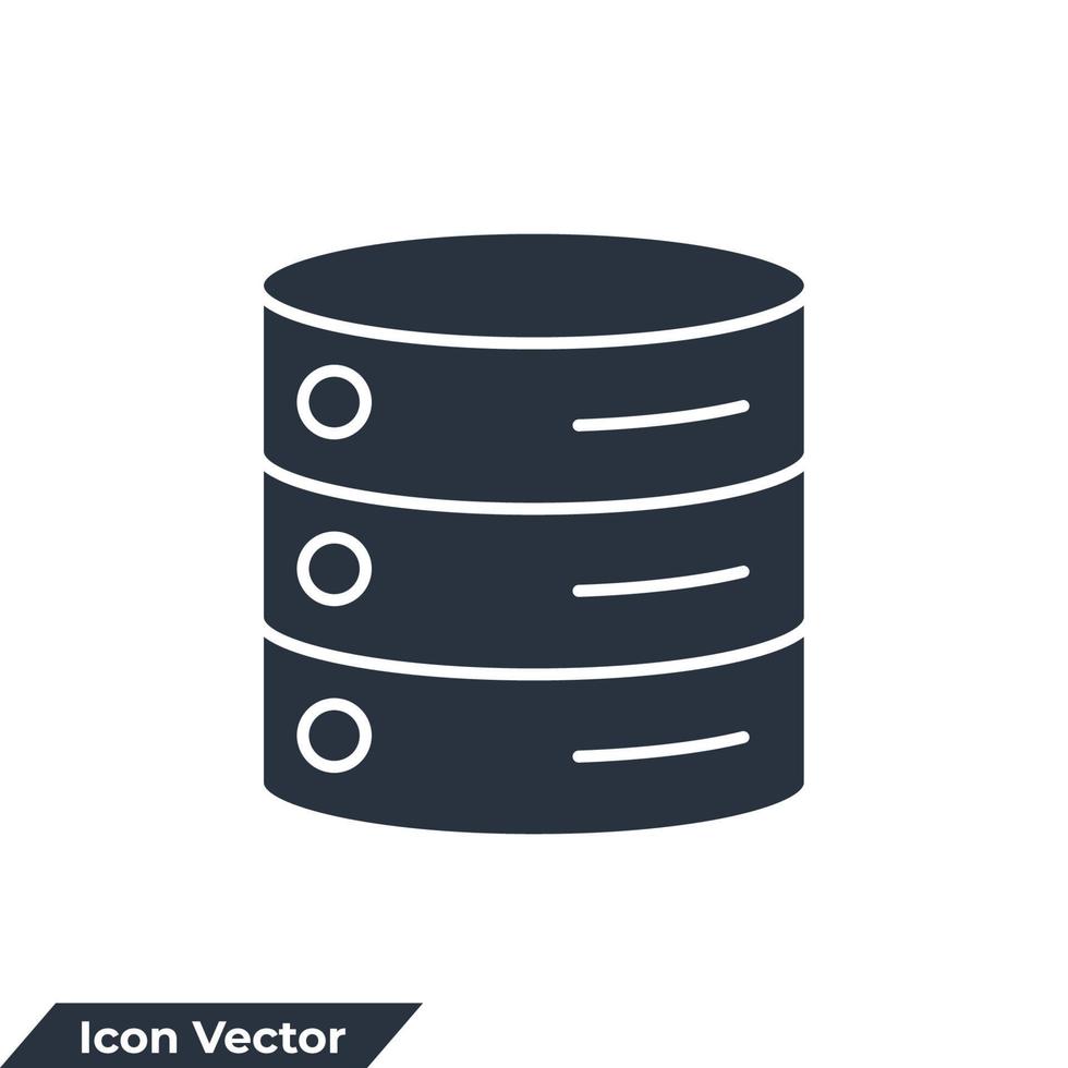 Ilustración de vector de logotipo de icono de base de datos. plantilla de símbolo de almacenamiento de base de datos para la colección de diseño gráfico y web