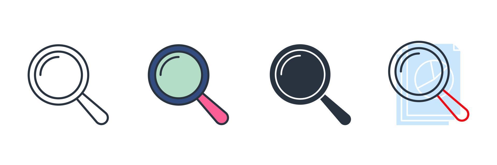 Magnifying glass icon logo vector illustration. search symbol template for graphic and web design collection