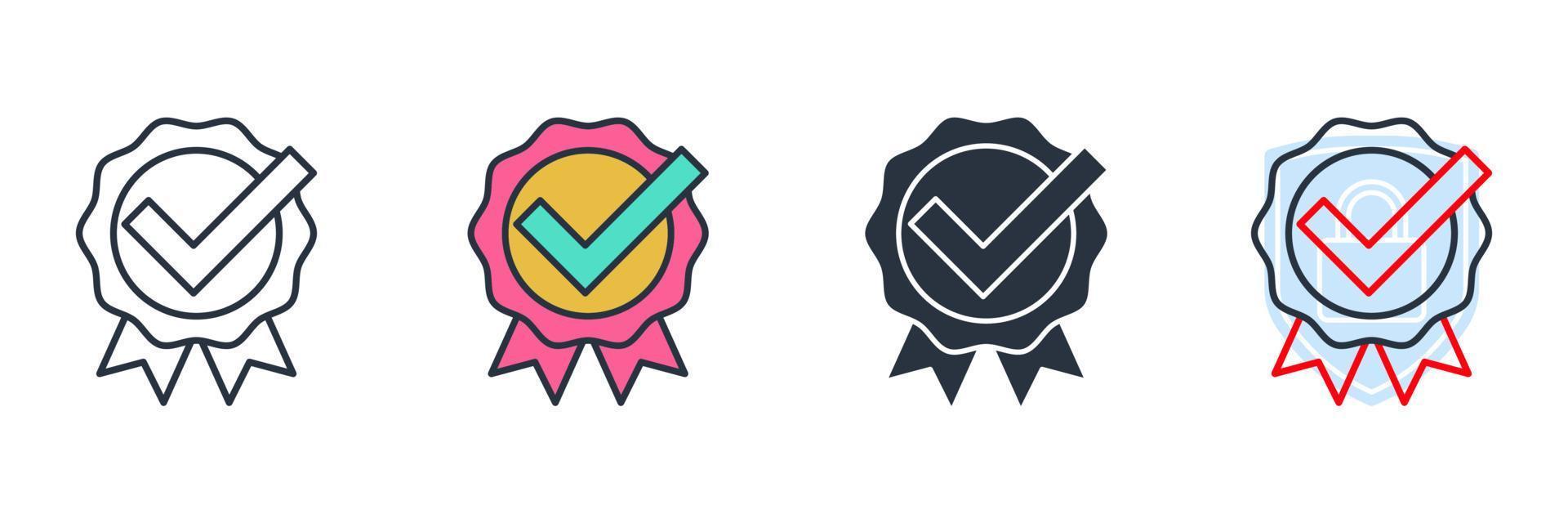 aprobar la ilustración del vector del logotipo del icono. plantilla de símbolo de certificado para la colección de diseño gráfico y web