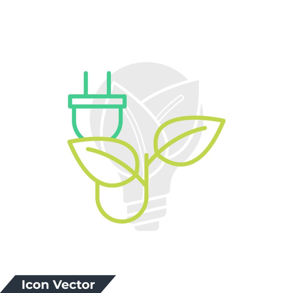 Ilustración de vector de logotipo de icono de enchufe ecológico. plantilla de símbolo de bioenergía para la colección de diseño gráfico y web