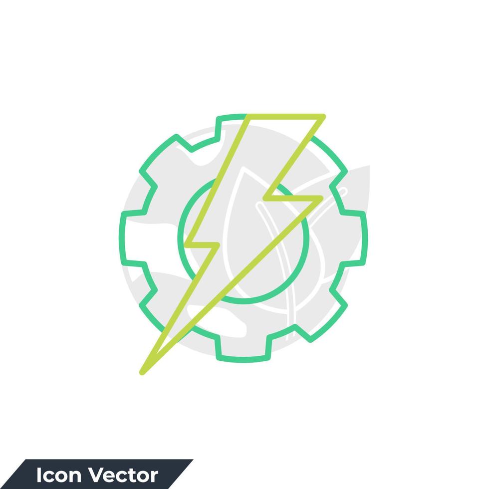 ilustración de vector de logotipo de icono eléctrico. plantilla de símbolo de ingeniería de engranajes para la colección de diseño gráfico y web