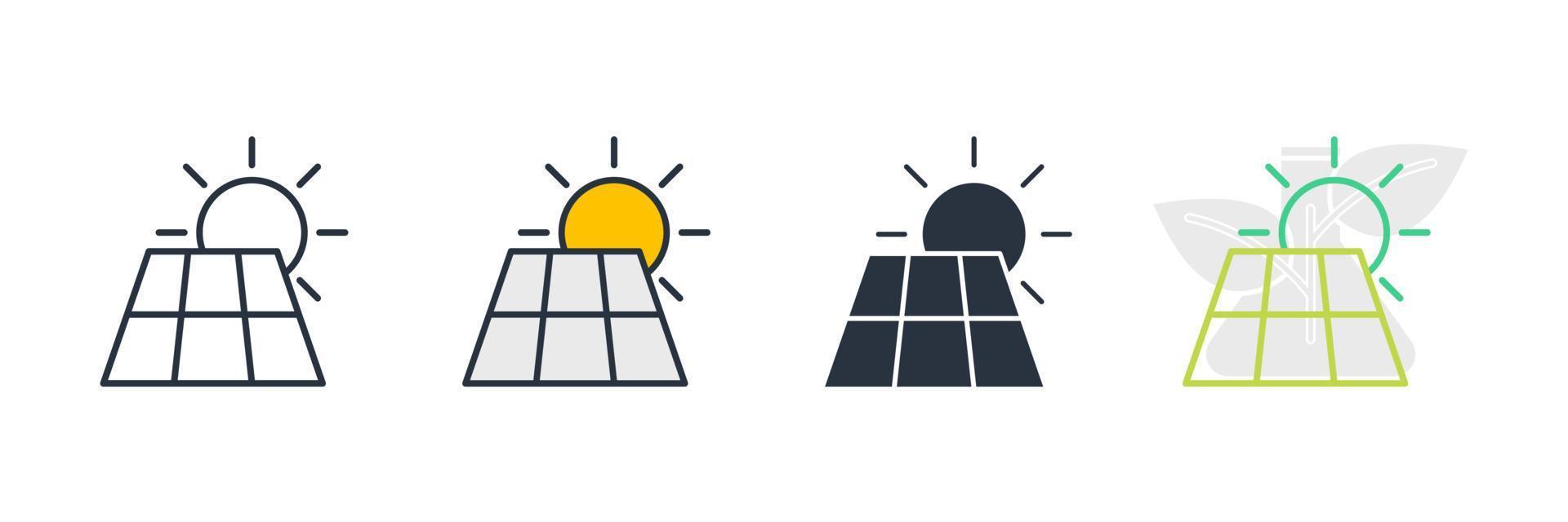 solar power icon logo vector illustration. Sun energy. solar panels symbol template for graphic and web design collection