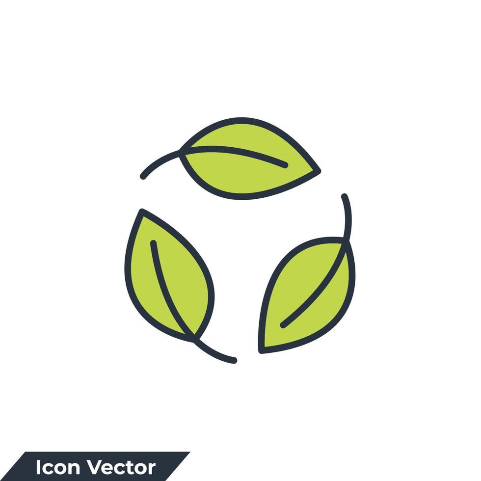 Ilustración de vector de logotipo de icono de reciclaje. plantilla de símbolo de reciclaje para la colección de diseño gráfico y web