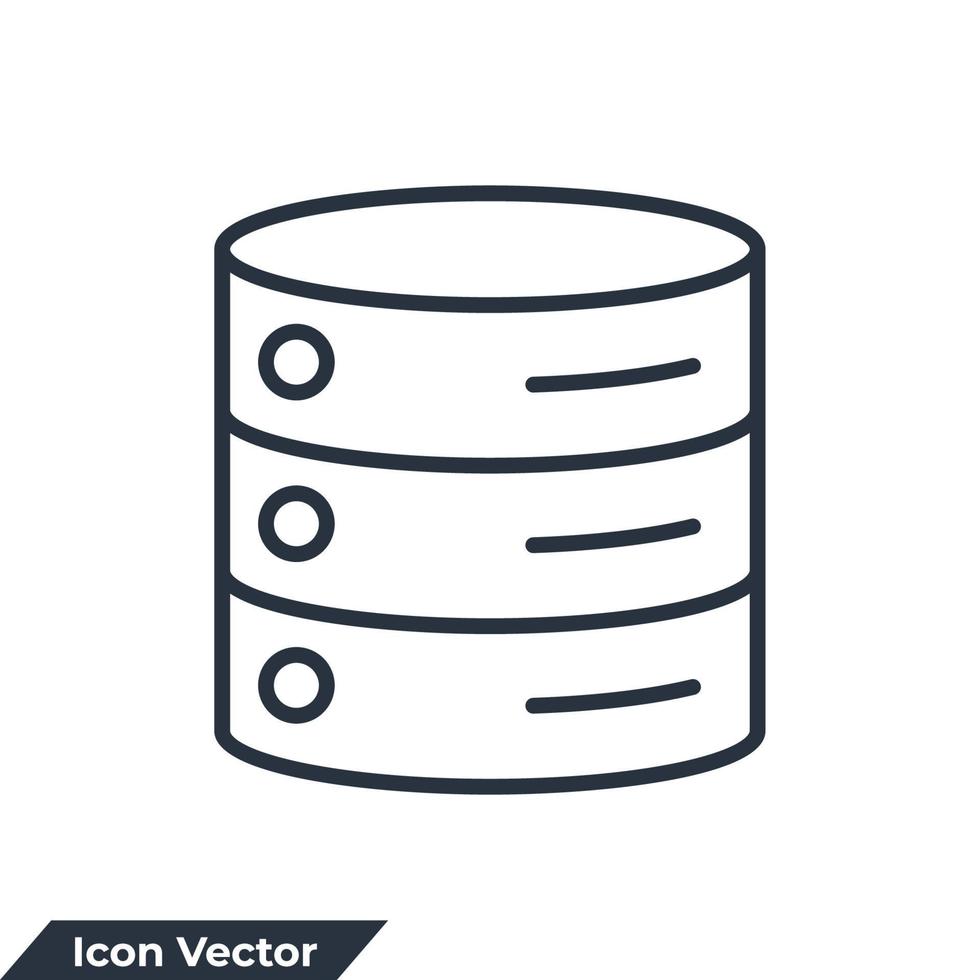 Ilustración de vector de logotipo de icono de base de datos. plantilla de símbolo de almacenamiento de base de datos para la colección de diseño gráfico y web