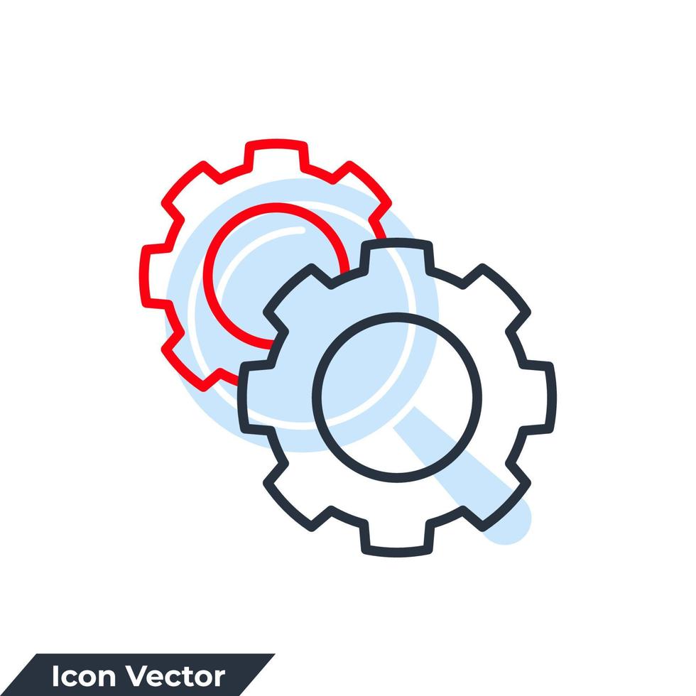 Ilustración de vector de logotipo de icono de procesamiento. rueda dentada y plantilla de símbolo de proceso para la colección de diseño gráfico y web