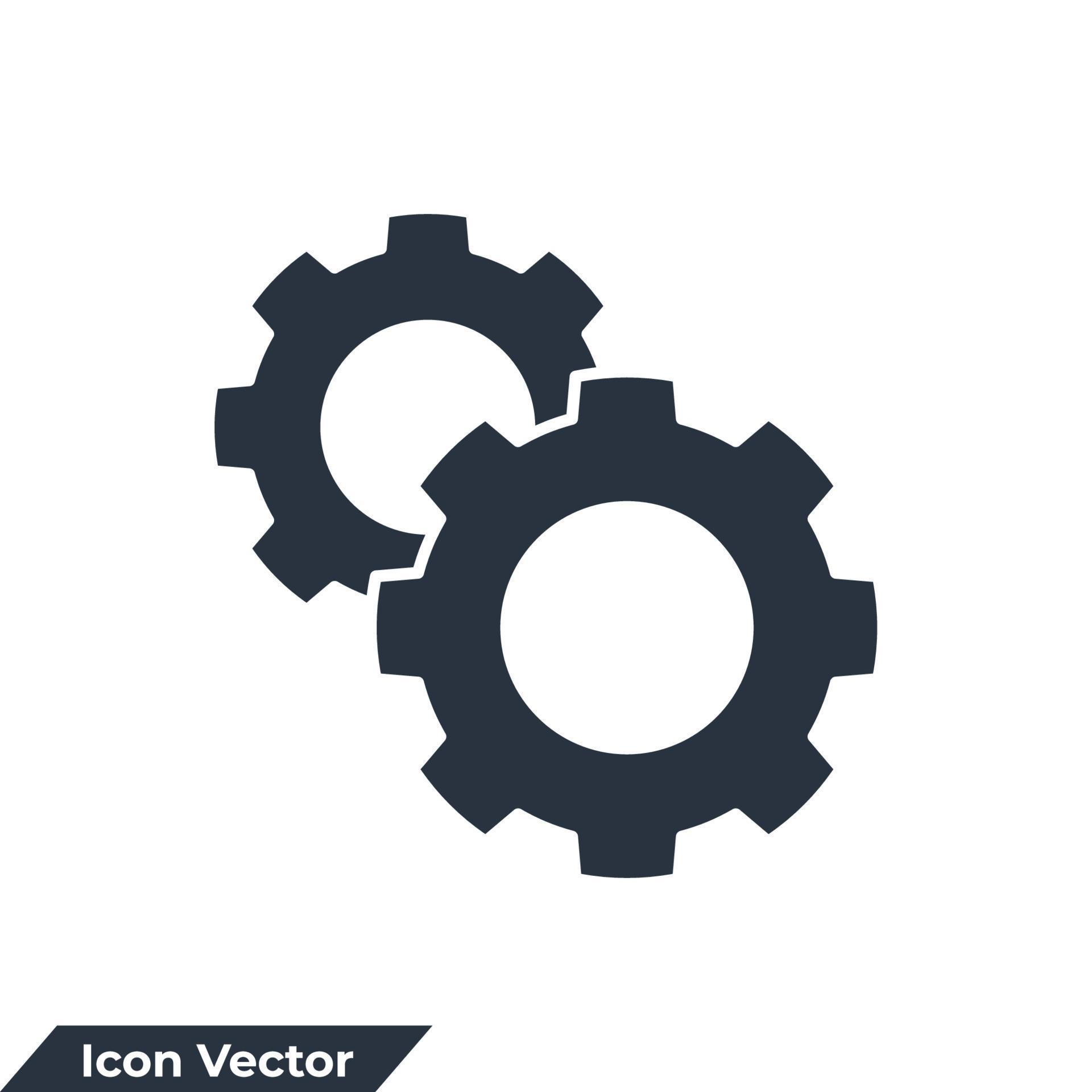 processing icon logo vector illustration. cogwheel and process symbol ...